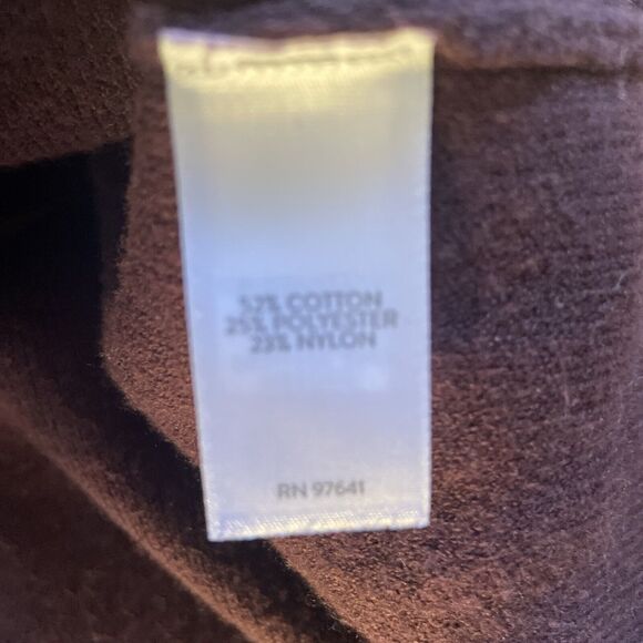 J. Jill Majestic V-Neck Sweater Small Cotton Blend 253681‎ Purple Drop Shoulder - Picture 4 of 5